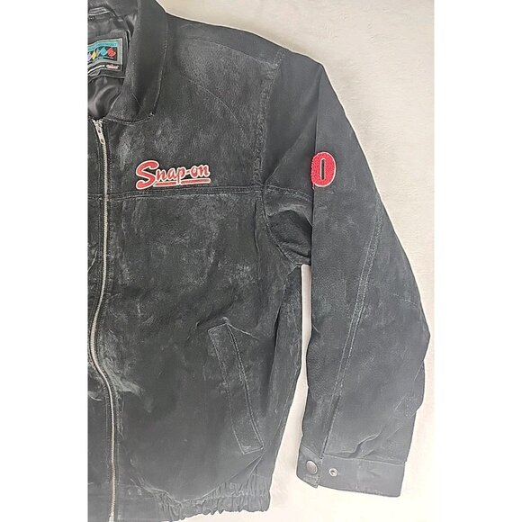 Snap On Tools 2008 Limited Edition Suede Leather Jacket Mens Black Zip XL - Picture 3 of 16